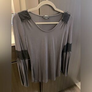 Venus Long Sleeve Gray with Black Lace
